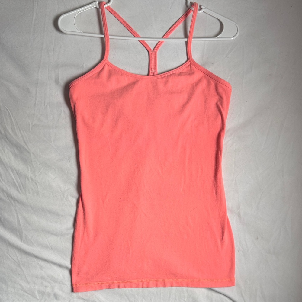 Lululemon power Y tank top. Coral Pink Women's Strappy Tank Top